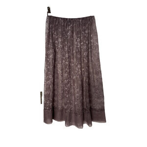 Victoria's Secret M Mauve Floral Lacey Sheer Midi Skirt Slip Sexy Fairy Feminine